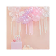 Ballonnenboog pastel met streamers 3m