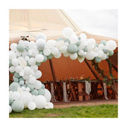 Ballonnenboog wit en salie groen 5m