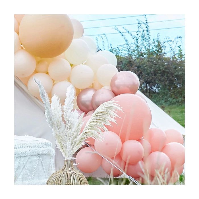 Ballonnenboog XL chrome roségoud & nude 12m
