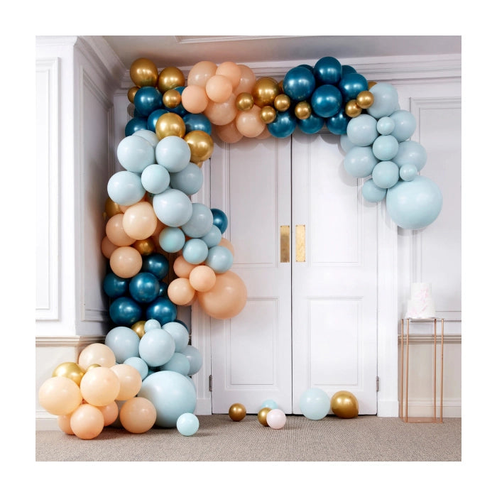 Ballonnenboog XL groen & chrome goud 12m