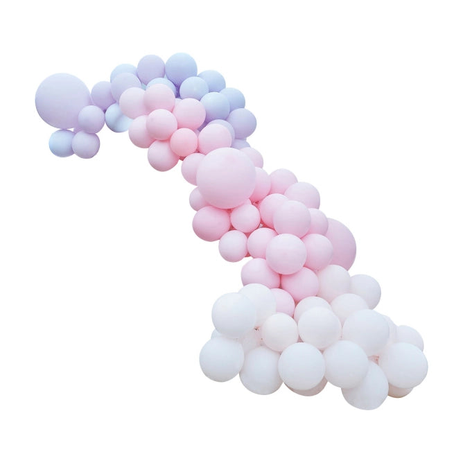 Ballonnenboog XL paars & roze 12m