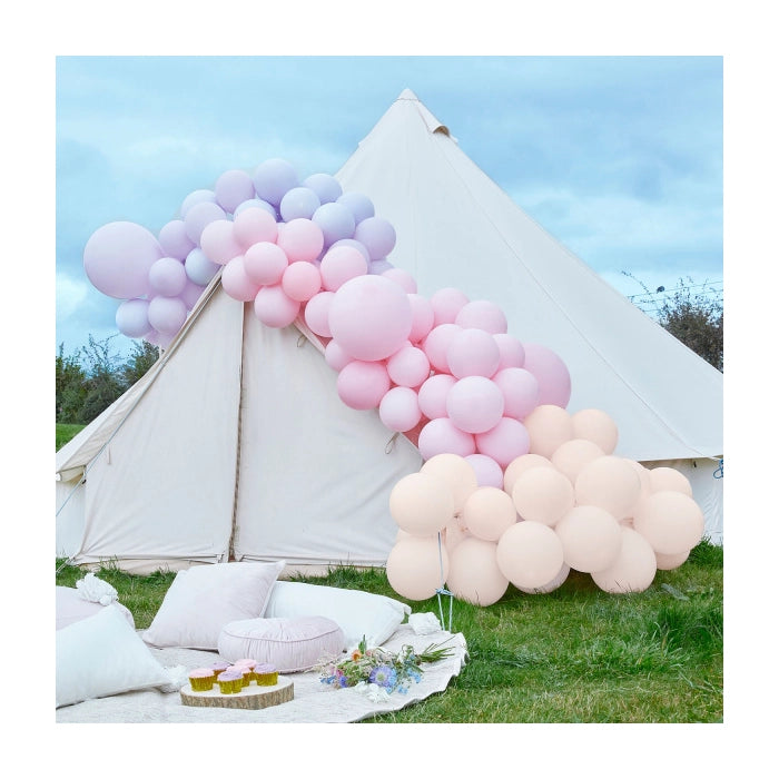 Ballonnenboog XL paars & roze 12m