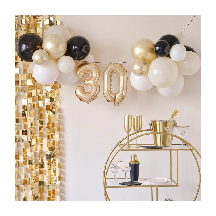 Ballonslinger 30 jaar met ballonnen goud champagne