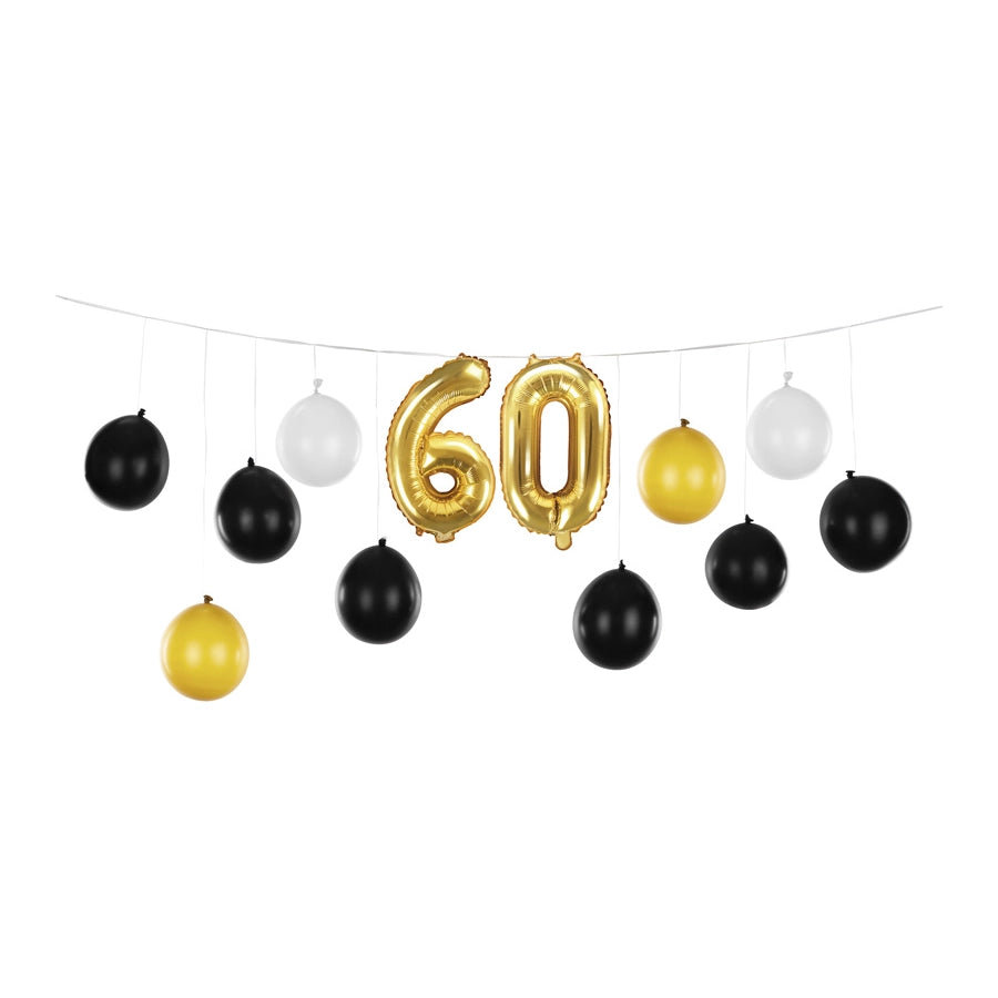 Ballonslinger 60 jaar zwart en goud
