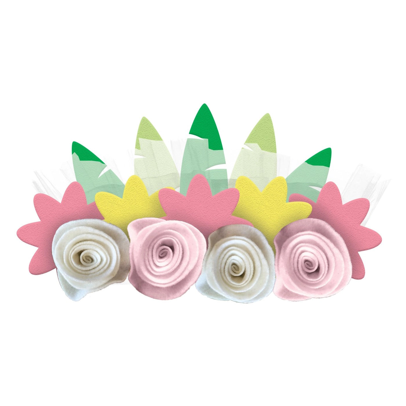 Beautiful Horses papieren bloemen hoofdband 4 stuks