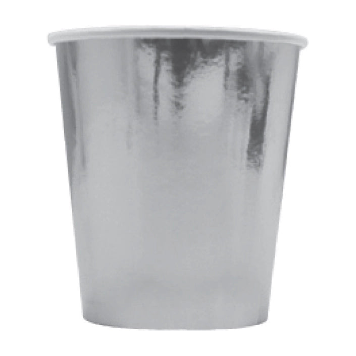 Bekers metallic zilver 250ml 8 stuks