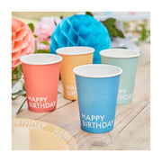 Bekertjes happy birthday eco Mix it Up Brights 8 stuks