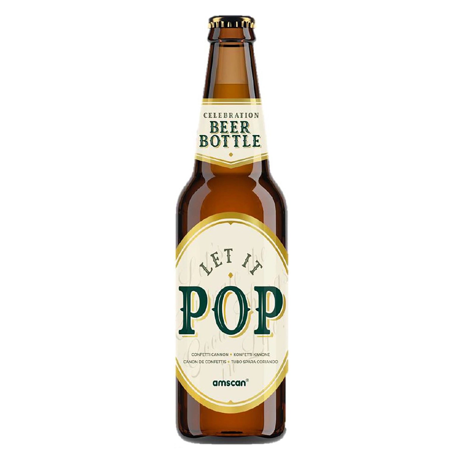 Bierflesje confetti shooter 23cm