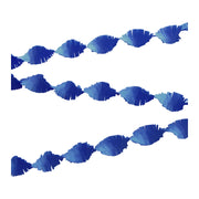 Blauwe Crêpe papier Slinger 6 meter