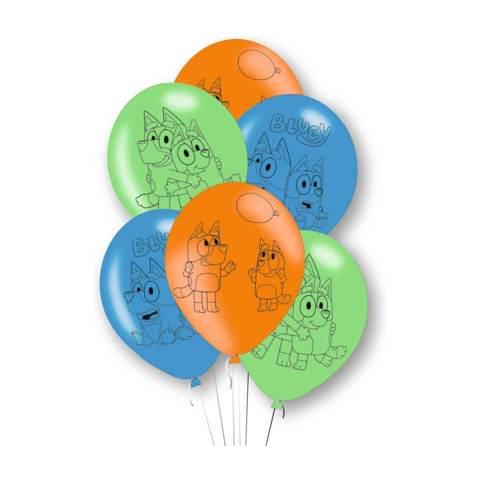 Bluey ballonnen 6 stuks 28cm