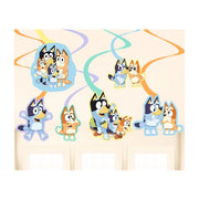 Bluey swirl decoraties 6 stuks 60cm