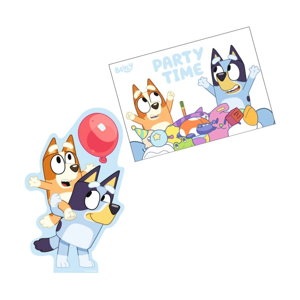 Bluey uitnodigingen met envelop 8 stuks