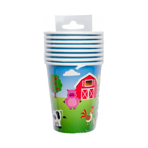 Boerderij papieren bekers 250ml 8 stuks