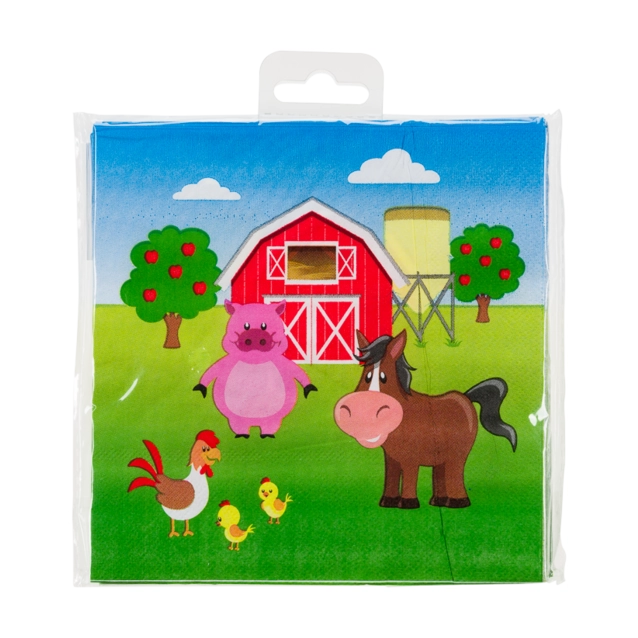 Boerderij - Servetten - 16 stuks - 33x33cm