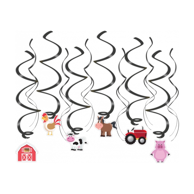 Boerderij - Swirl decoratie - 12 stuks