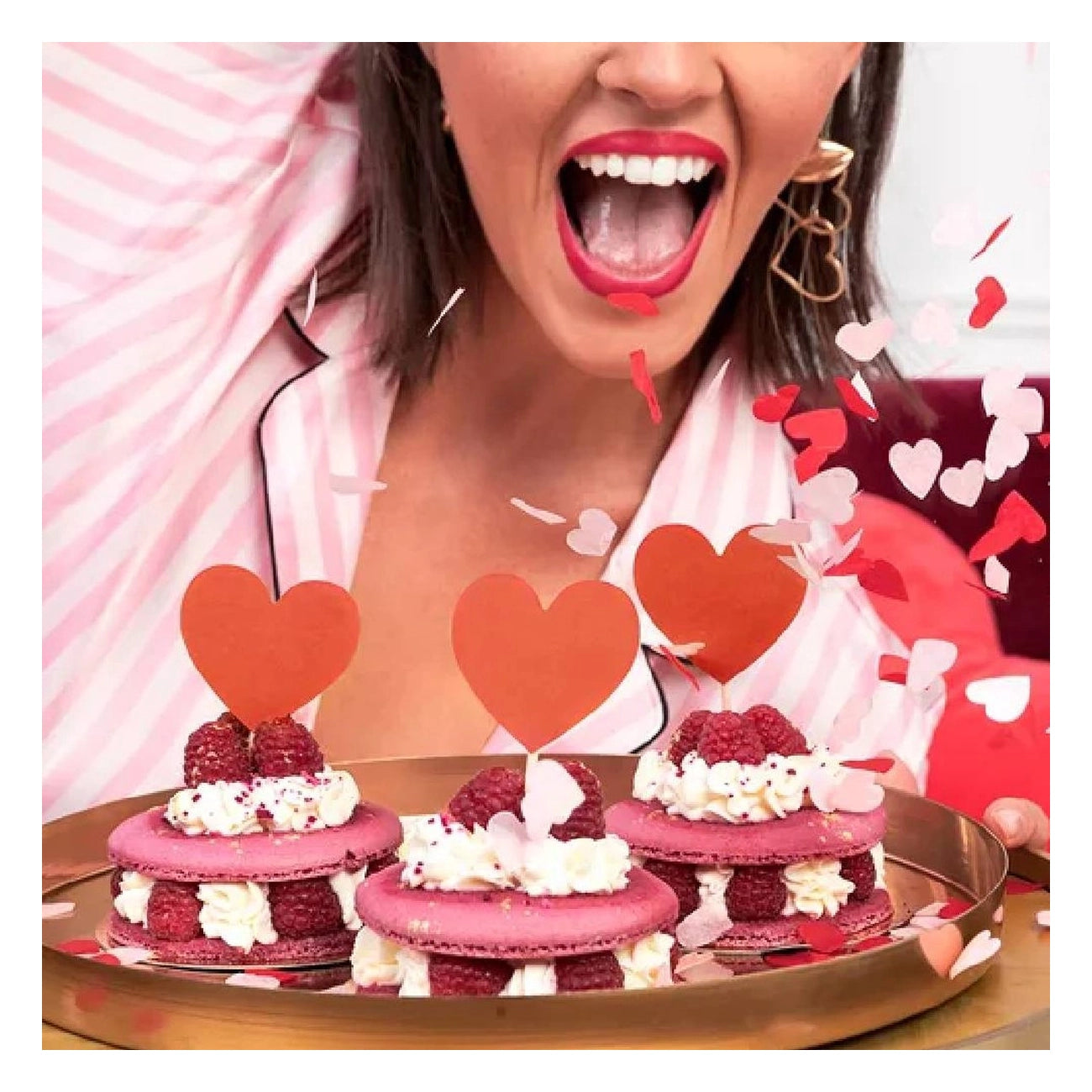 Cake topper hartje rood