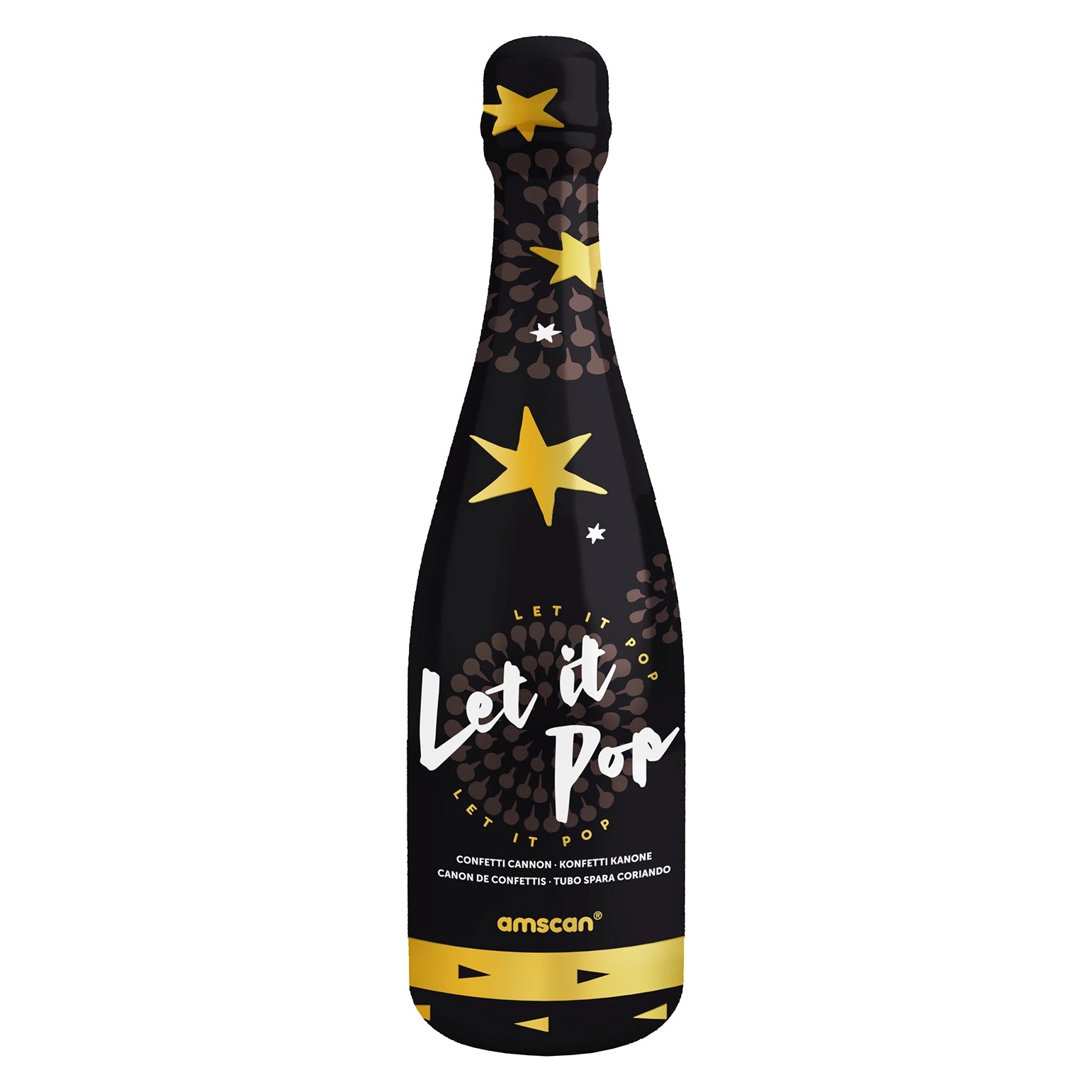 Champagnefles confetti  goud ster