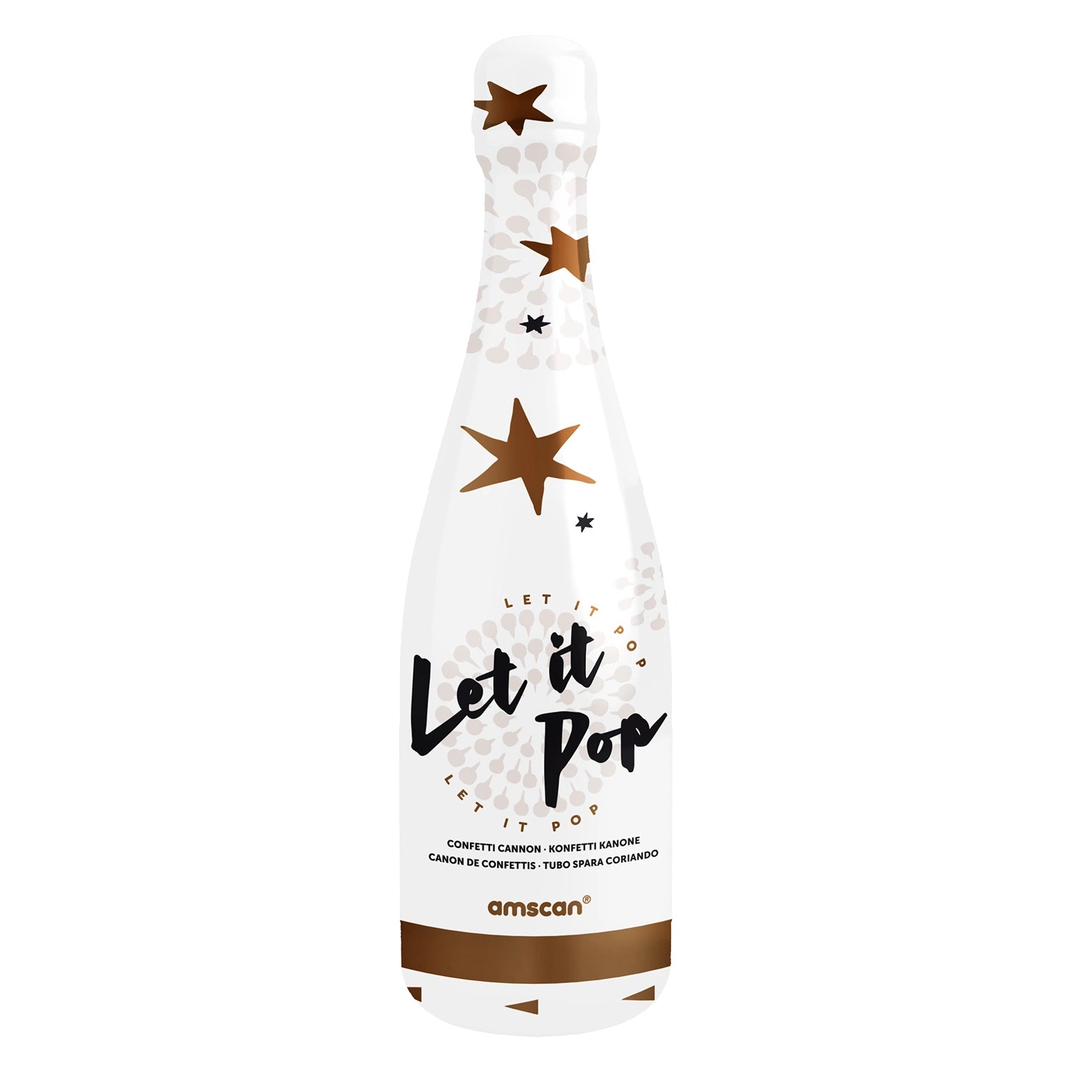 Champagnefles confetti rose goud ster