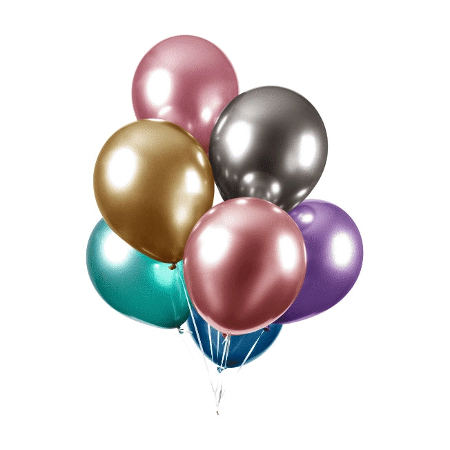 Chrome spiegel ballon gemixed 10 stuks
