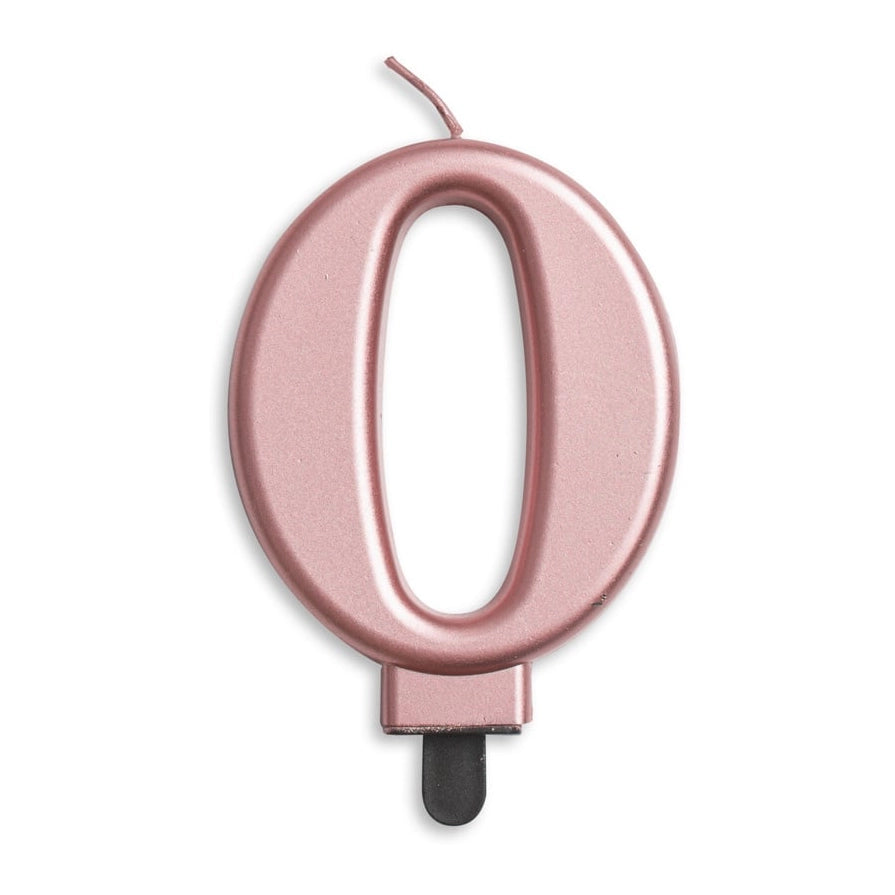 Cijfer kaars metallic Rosé Goud 0
