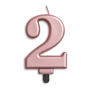 Cijfer kaars metallic Rosé Goud 2