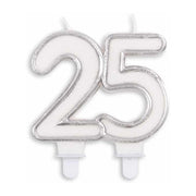 Cijfer kaars Zilver 25 jaar