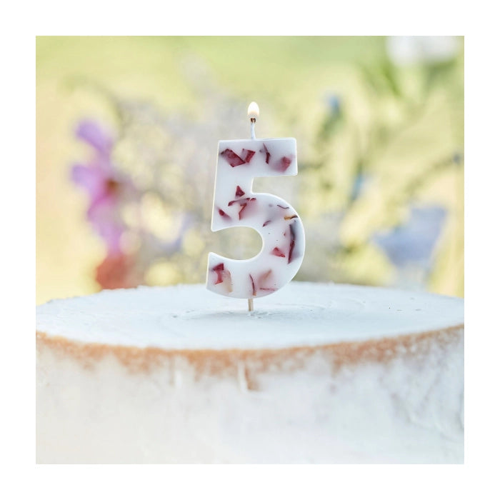 Cijferkaars cijfer 5 Rozenblaasjes