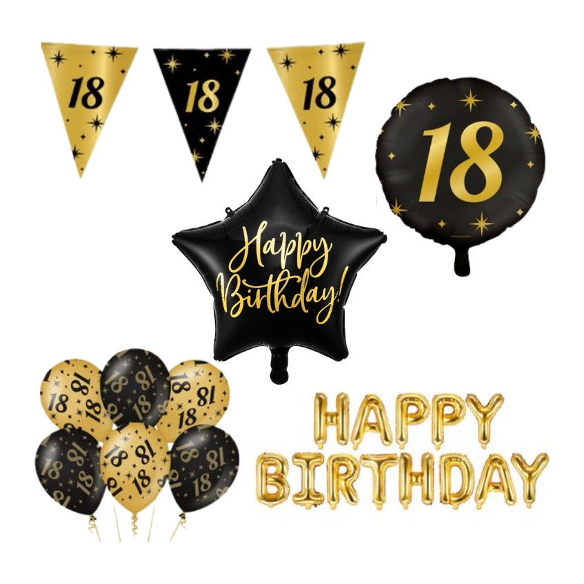 Classy Party 18 jaar verjaardag versiering pakket M2