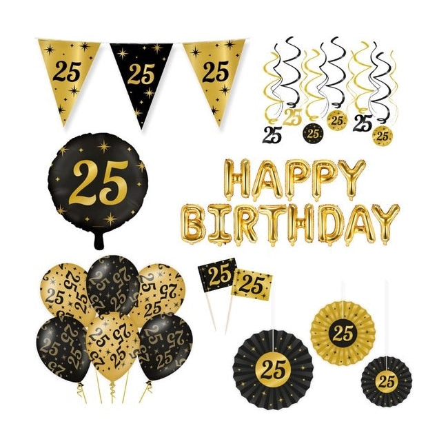 Classy Party 25 jaar verjaardag versiering pakket XL