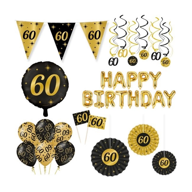 Classy Party 60 jaar verjaardag versiering pakket XL