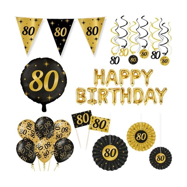 Classy Party 80 jaar verjaardag versiering pakket XL