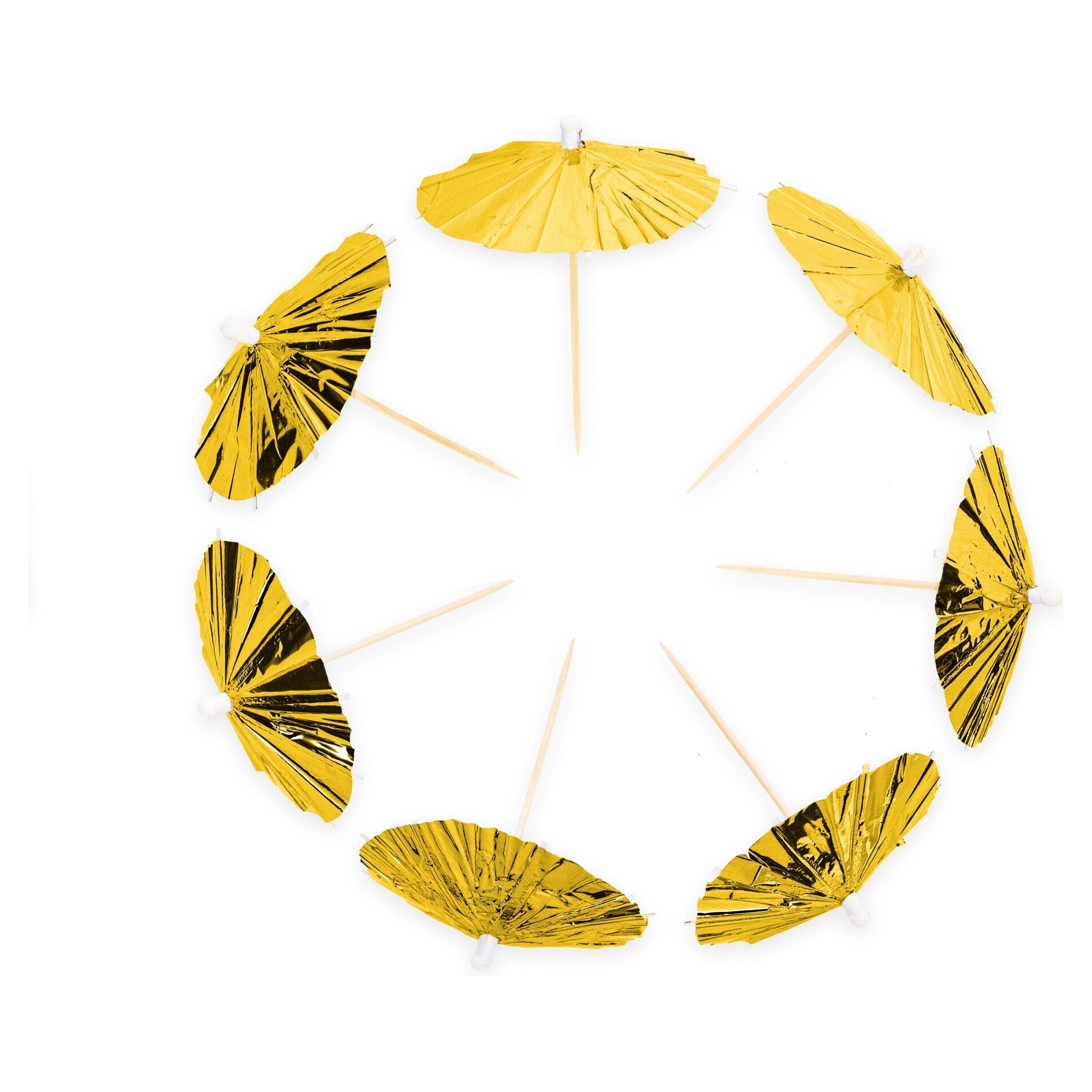 Cocktailprikkers parasol metallic goud 10 stuks
