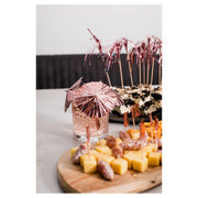 Cocktailprikkers parasol metallic rosé goud 10 stuks