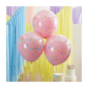 Confetti Ballonnen Dubbellaags Pastel XL 45cm - 3 stuks