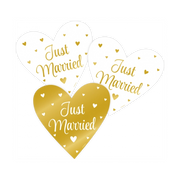 Decoratie Sign Just Married Goud en Wit 25cm 3 stuks