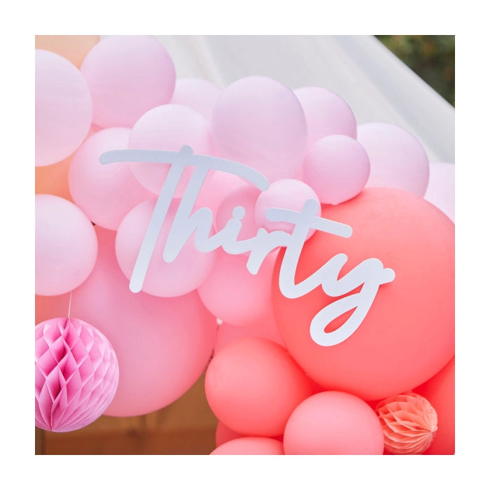 Decoratieletters Thirty wit 30x75cm foam
