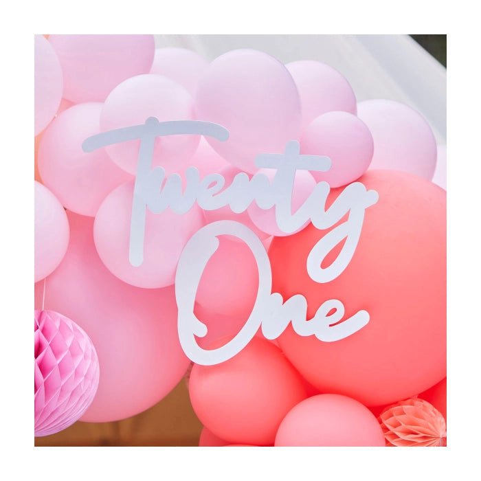 Decoratieletters Twenty One wit 30x75cm foam
