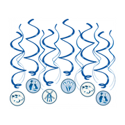 Delftsblauw - Swirl decoratie - 12 stuks