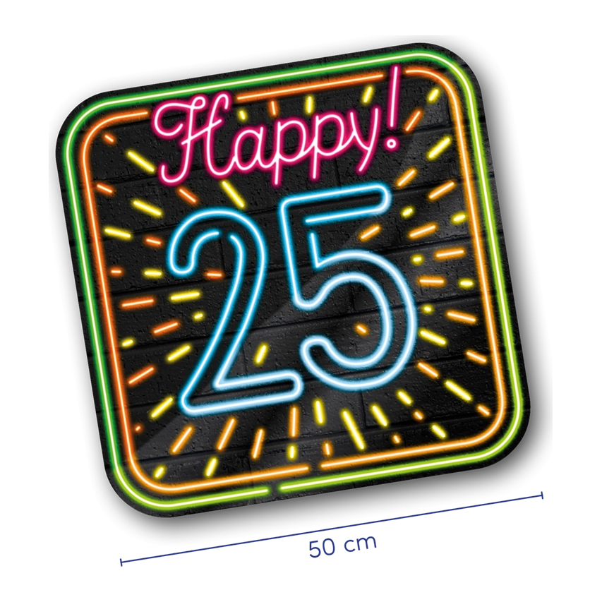 Deurbord - 25 jaar - Neon