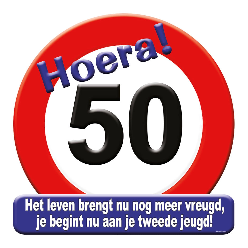 Deurbord - 50 jaar – verkeersbord