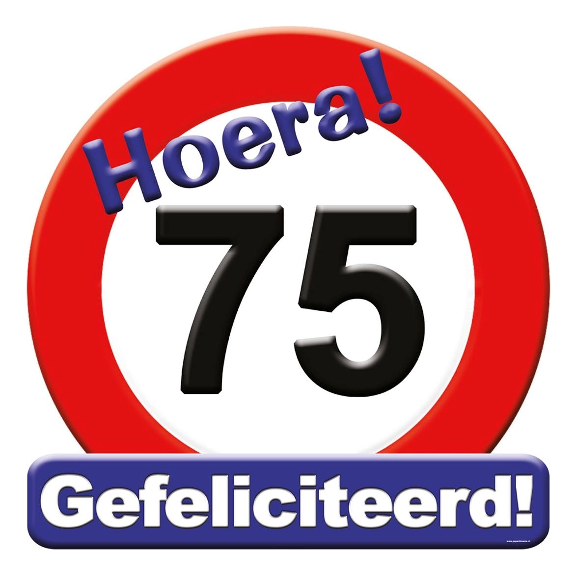Deurbord 75 jaar - verkeersbord