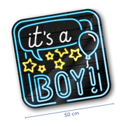 Deurbord - Geboorte jongen - Neon