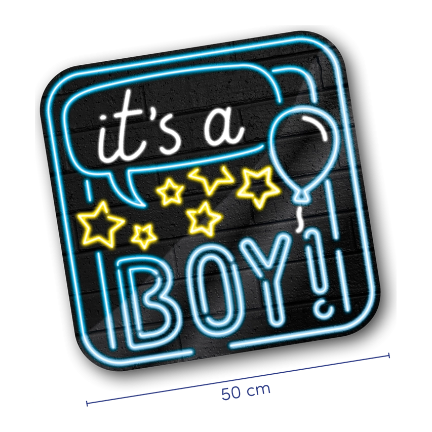 Deurbord - Geboorte jongen - Neon