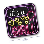 Deurbord - Geboorte meisje - Neon