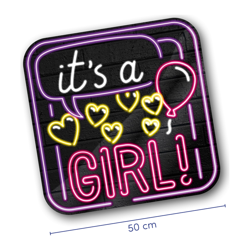 Deurbord - Geboorte meisje - Neon