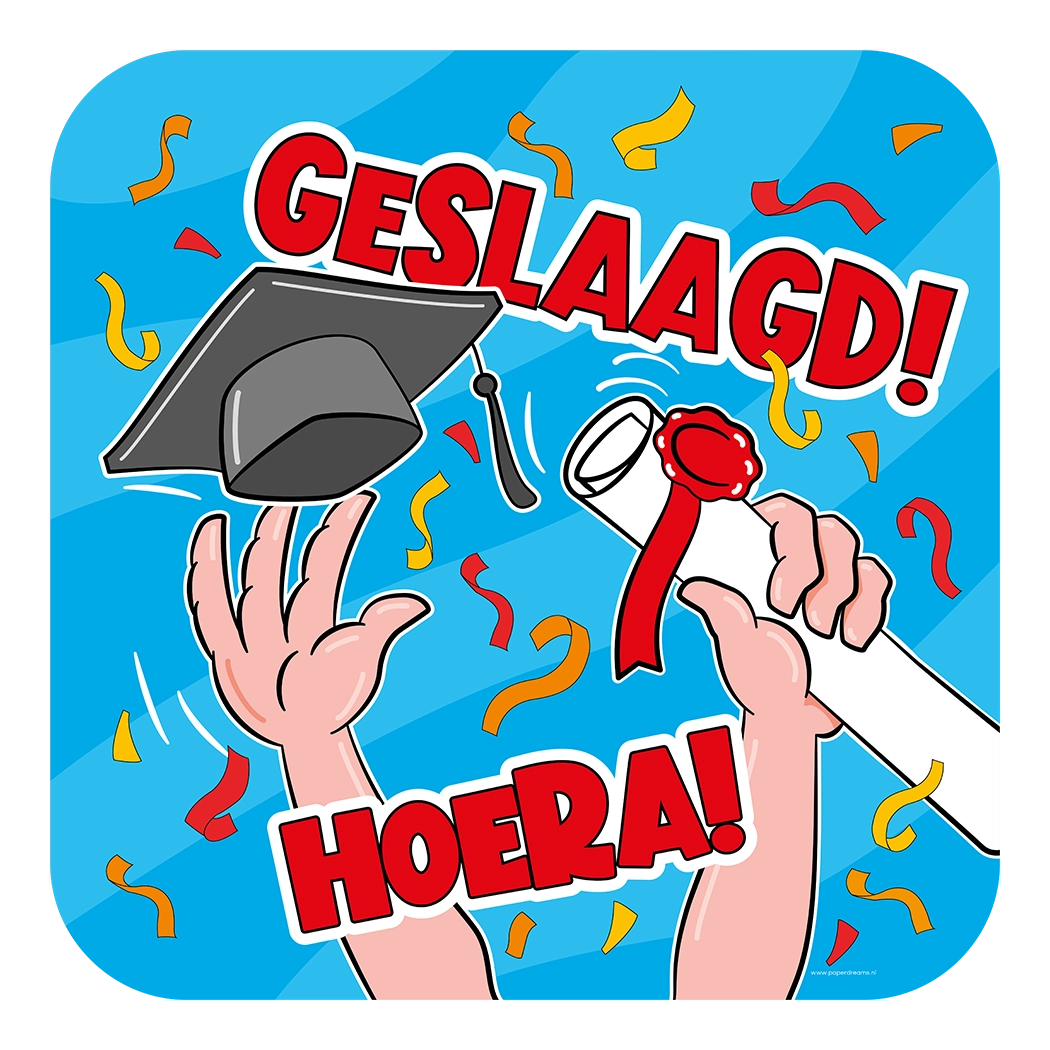 Deurbord Geslaagd Cartoon