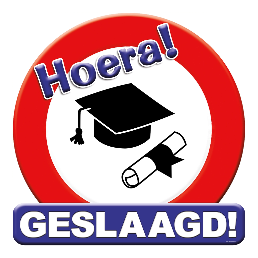 Deurbord - geslaagd school - 50cm