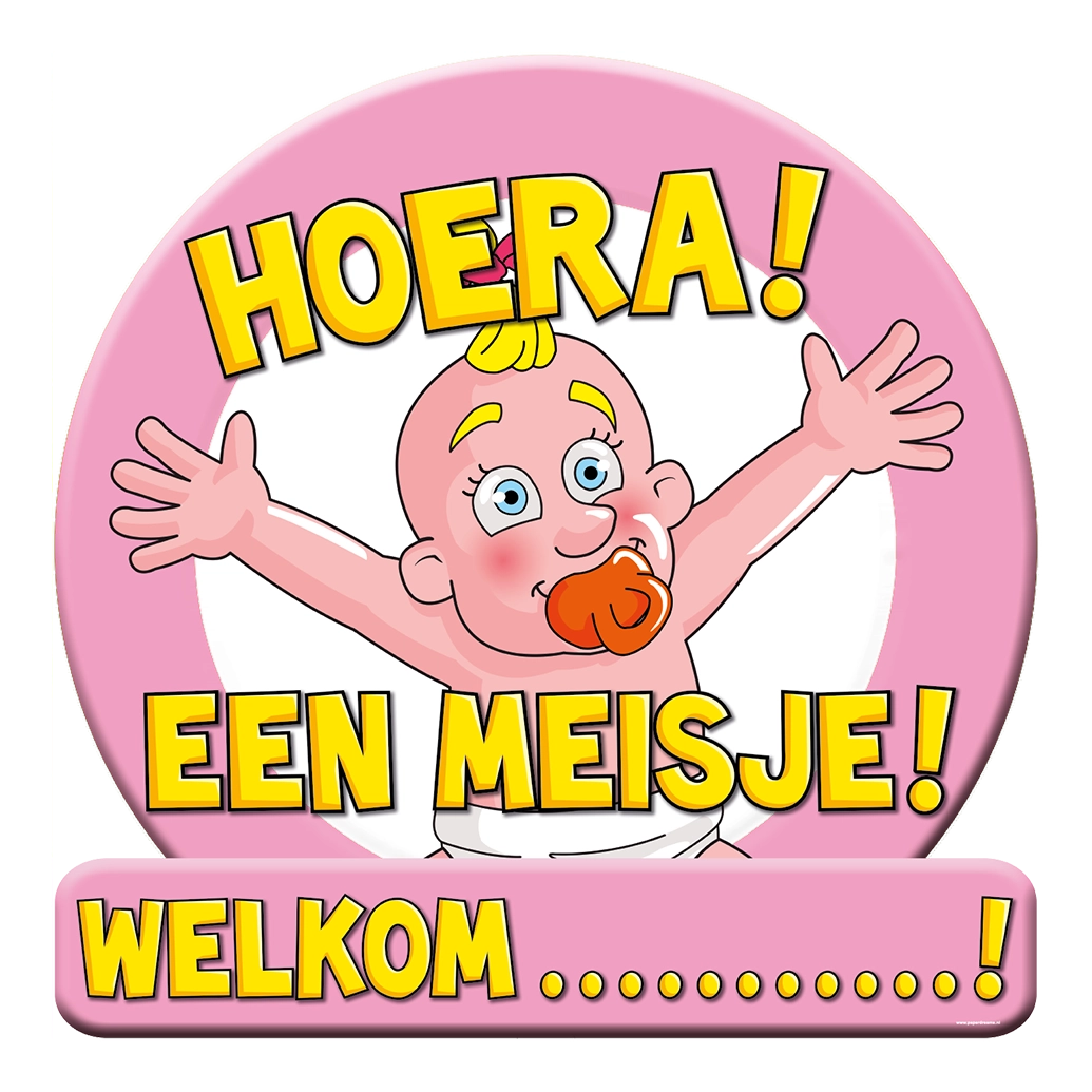 Deurbord - Huldeschild - Geboorte meisje roze