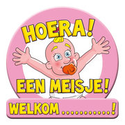 Deurbord - Huldeschild - Geboorte meisje roze