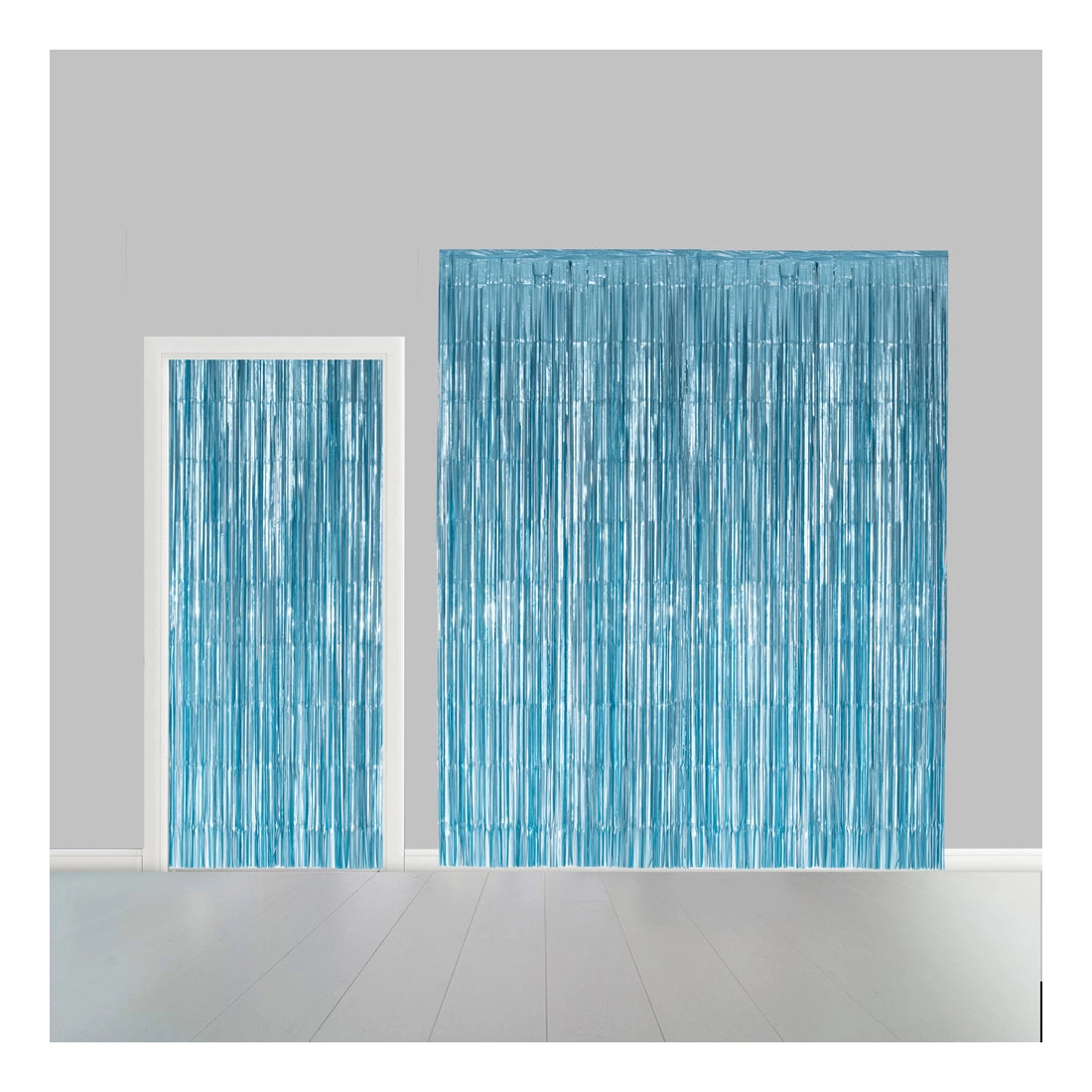 Deurgordijn baby blauw (brandvertragend) 240x100cm